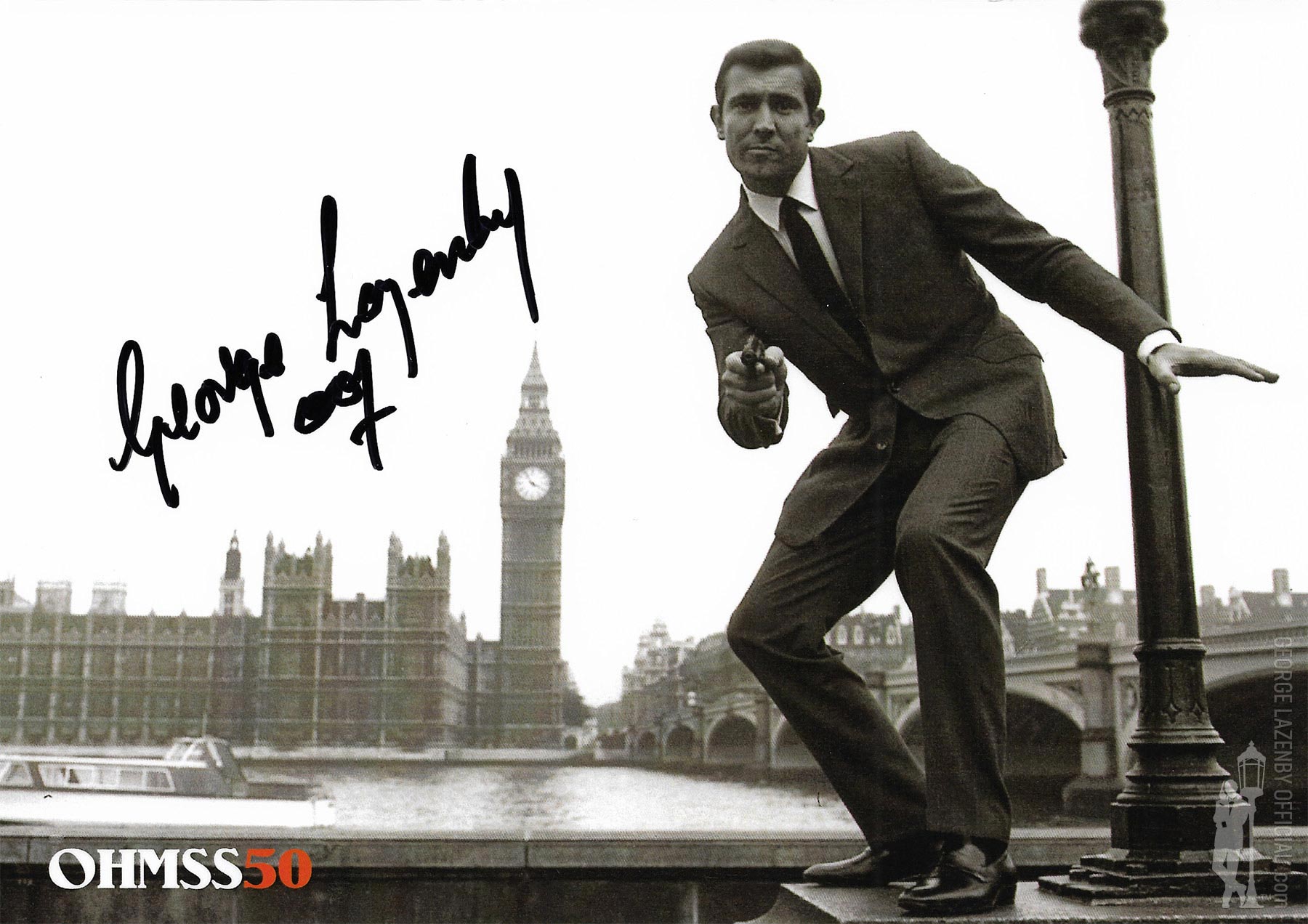 OHMSS 50 George Lazenby signed photograph GLOHMSS50-01