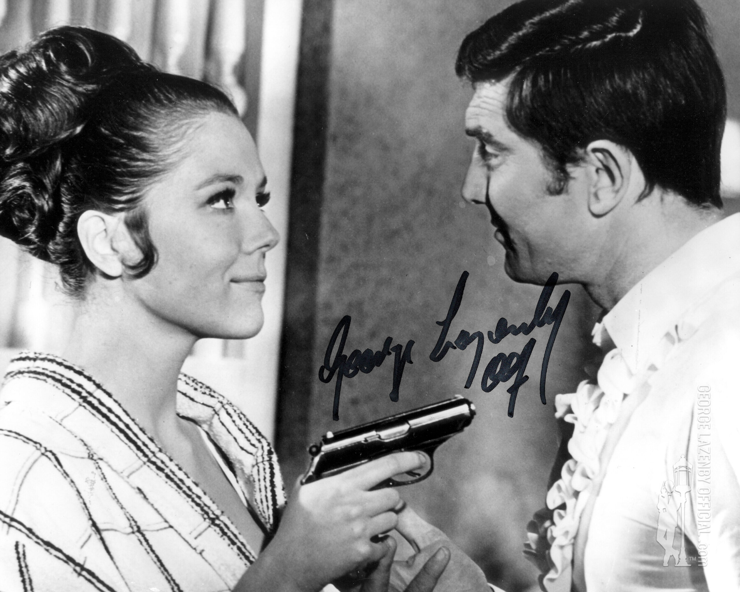 George Lazenby signed photo 14 diana rigg