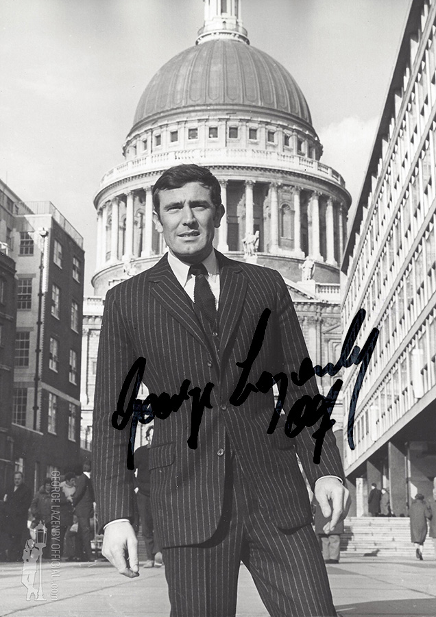 George Lazenby OHMSS autograph signature photo London